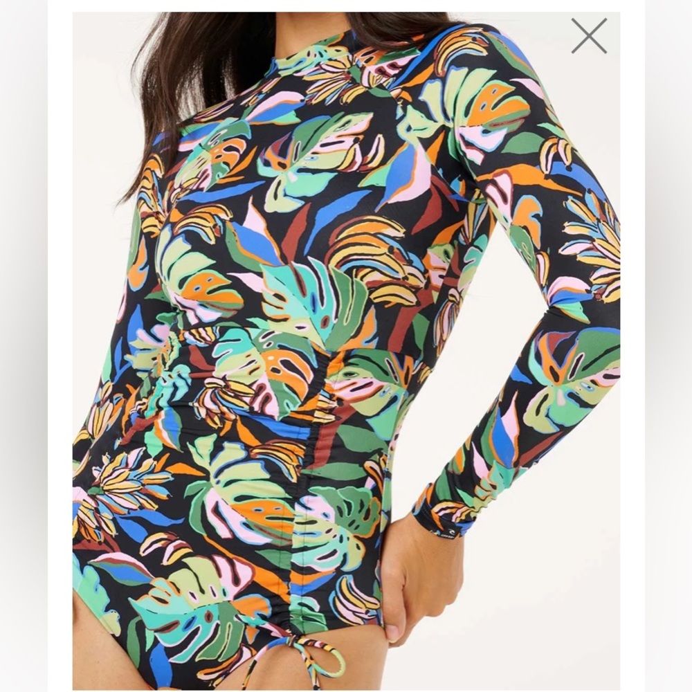 Rip curl Sunset Luau UV Long sleeve surf swim suit Brazilian (Farm Rio) Bananas